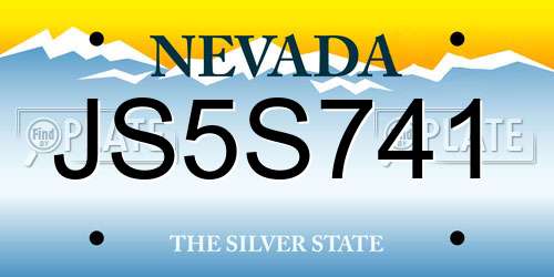 JS5S741 Nevada License Plate