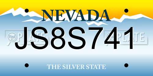 JS8S741 Nevada License Plate