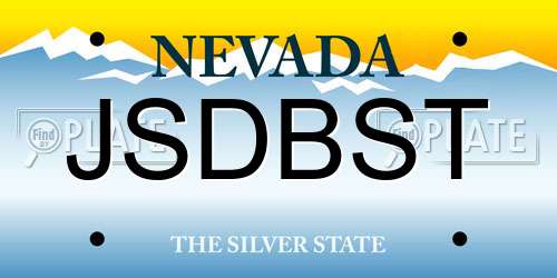 JSDBST Nevada License Plate