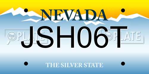 JSH06T Nevada License Plate