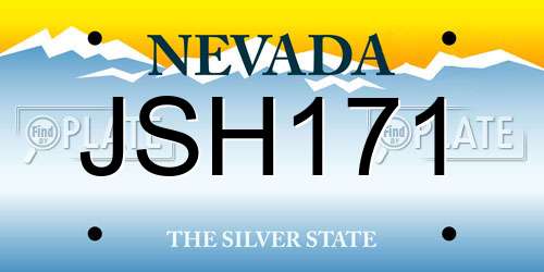 JSH171 Nevada License Plate