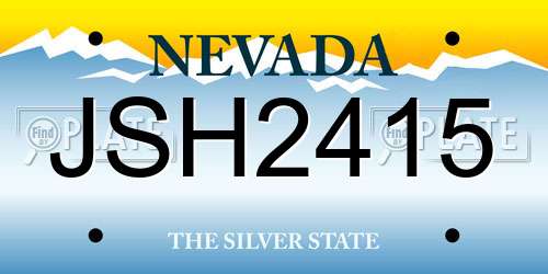 JSH2415 Nevada License Plate
