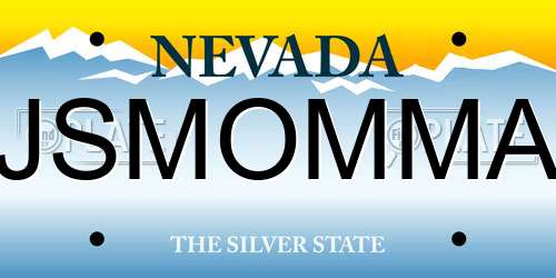 JSMOMMA Nevada License Plate