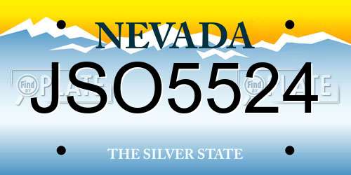 JSO5524 Nevada License Plate