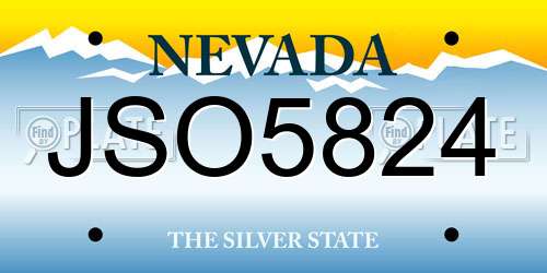 JSO5824 Nevada License Plate