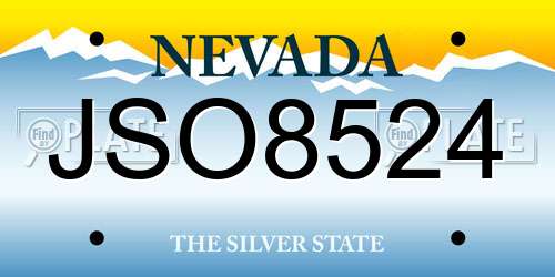 JSO8524 Nevada License Plate