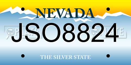 JSO8824 Nevada License Plate