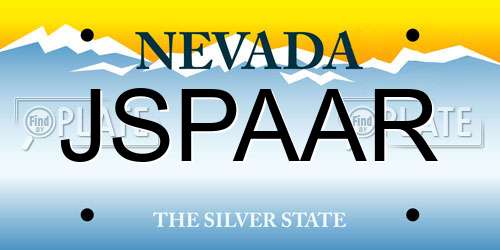 JSPAAR Nevada License Plate