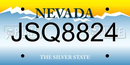 JSQ8824 Nevada License Plate