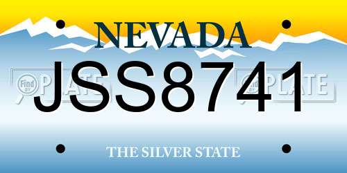 JSS8741 Nevada License Plate