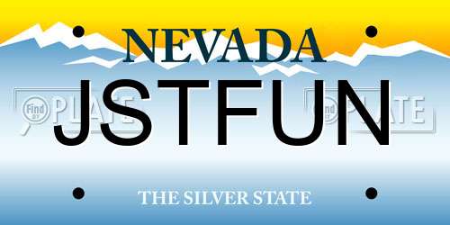 JSTFUN Nevada License Plate