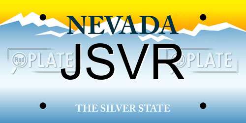 JSVR Nevada License Plate