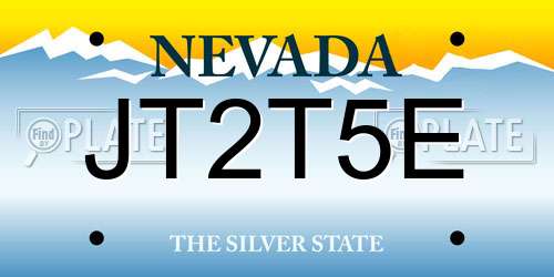 JT2T5E Nevada License Plate