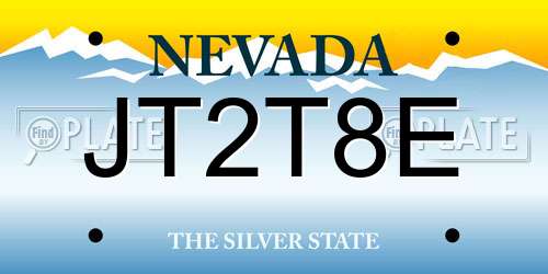 JT2T8E Nevada License Plate