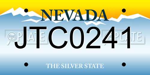 JTC0241 Nevada License Plate