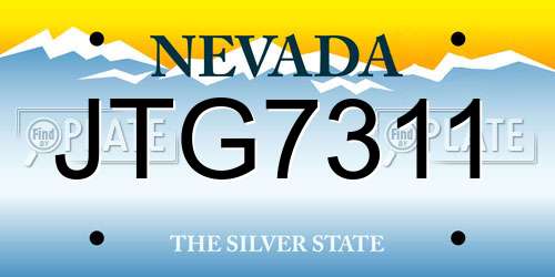 JTG7311 Nevada License Plate