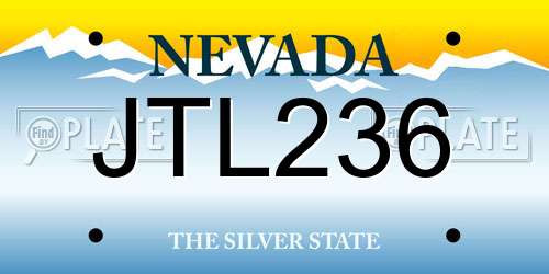 JTL236 Nevada License Plate