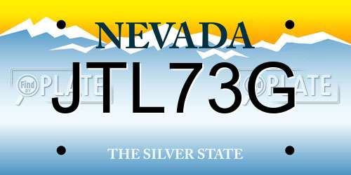 JTL73G Nevada License Plate