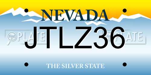 JTLZ36 Nevada License Plate