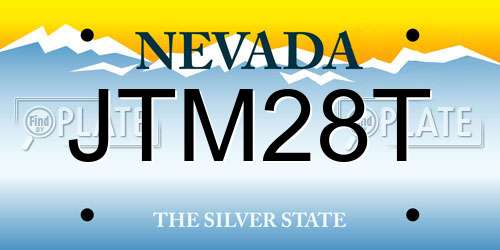JTM28T Nevada License Plate
