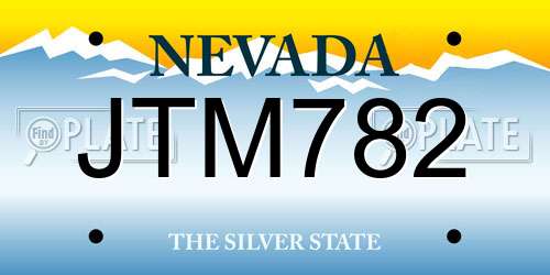 JTM782 Nevada License Plate