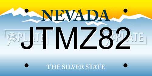 JTMZ82 Nevada License Plate