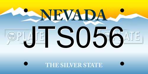 JTS056 Nevada License Plate