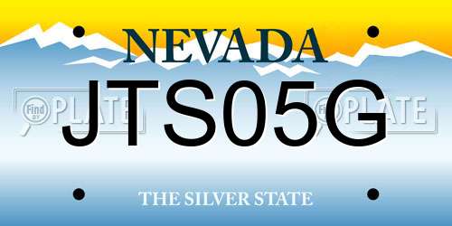 JTS05G Nevada License Plate
