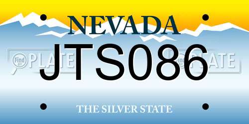 JTS086 Nevada License Plate
