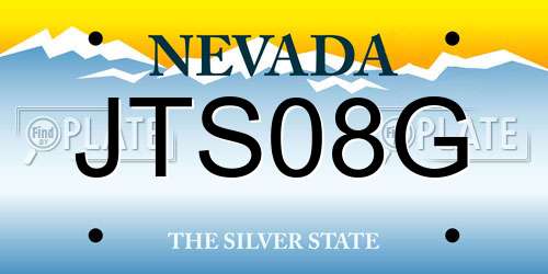 JTS08G Nevada License Plate