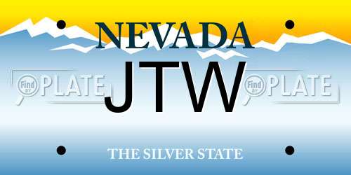 JTW Nevada License Plate