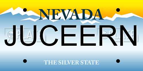 JUCEERN Nevada License Plate