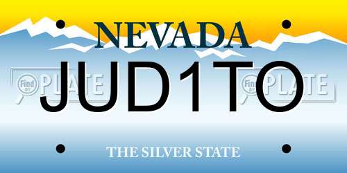 JUD1TO Nevada License Plate