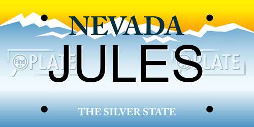 JULES Nevada License Plate