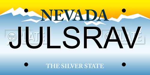JULSRAV Nevada License Plate