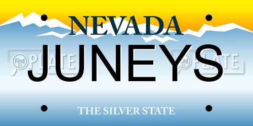 JUNEYS Nevada License Plate
