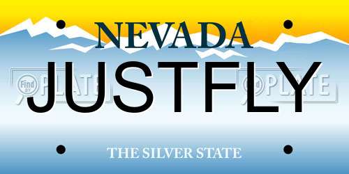 JUSTFLY Nevada License Plate