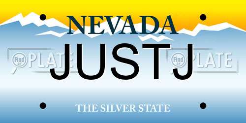 JUSTJ Nevada License Plate