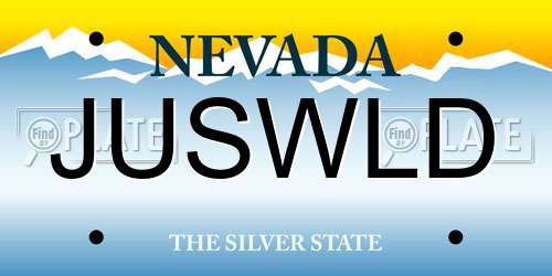 JUSWLD Nevada License Plate