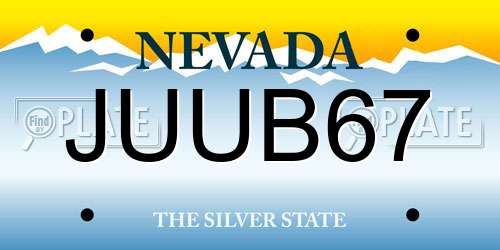 JUUB67 Nevada License Plate