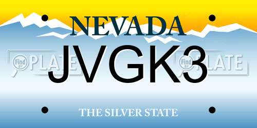 JVGK3 Nevada License Plate