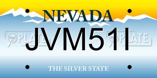 JVM51I Nevada License Plate