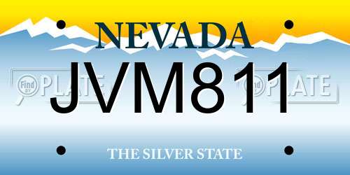 JVM811 Nevada License Plate