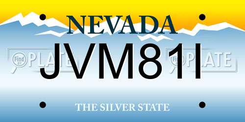 JVM81I Nevada License Plate
