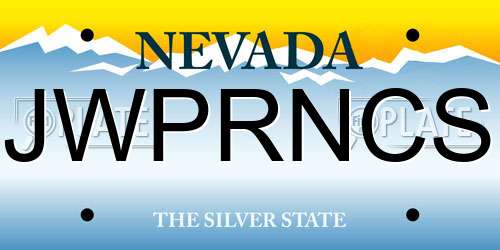JWPRNCS Nevada License Plate