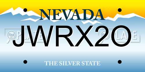 JWRX2O Nevada License Plate