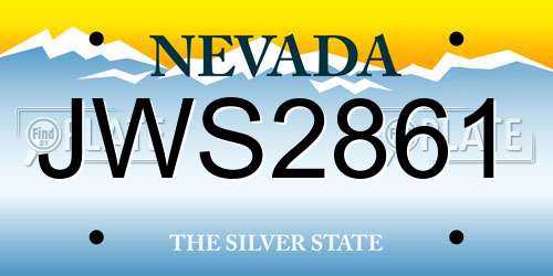 JWS2861 Nevada License Plate