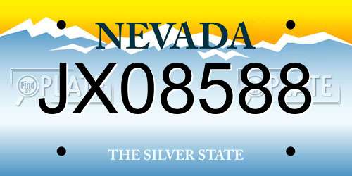 JX08588 Nevada License Plate