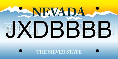JXDBBBB Nevada License Plate