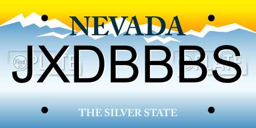 JXDBBBS Nevada License Plate